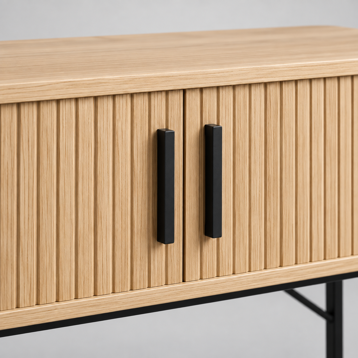« Tambour » — Console à portes coulissantes, finition chêne — vue 4