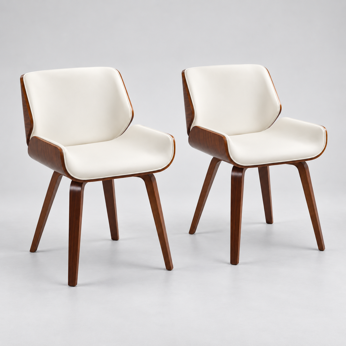 « Vesper » — Lot de 2 chaises vintage blanches et brunes — vue 1