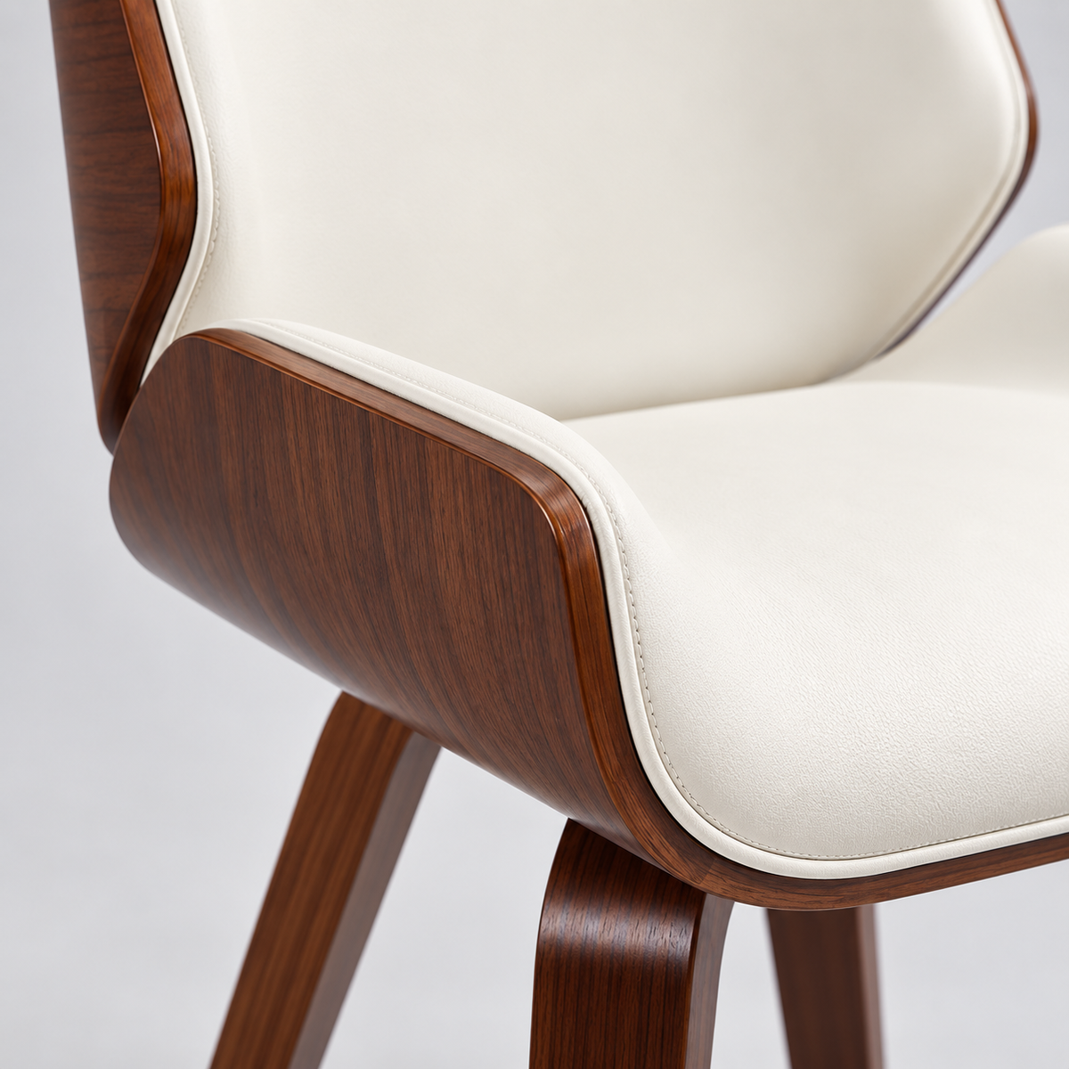 « Vesper » — Lot de 2 chaises vintage blanches et brunes — vue 3