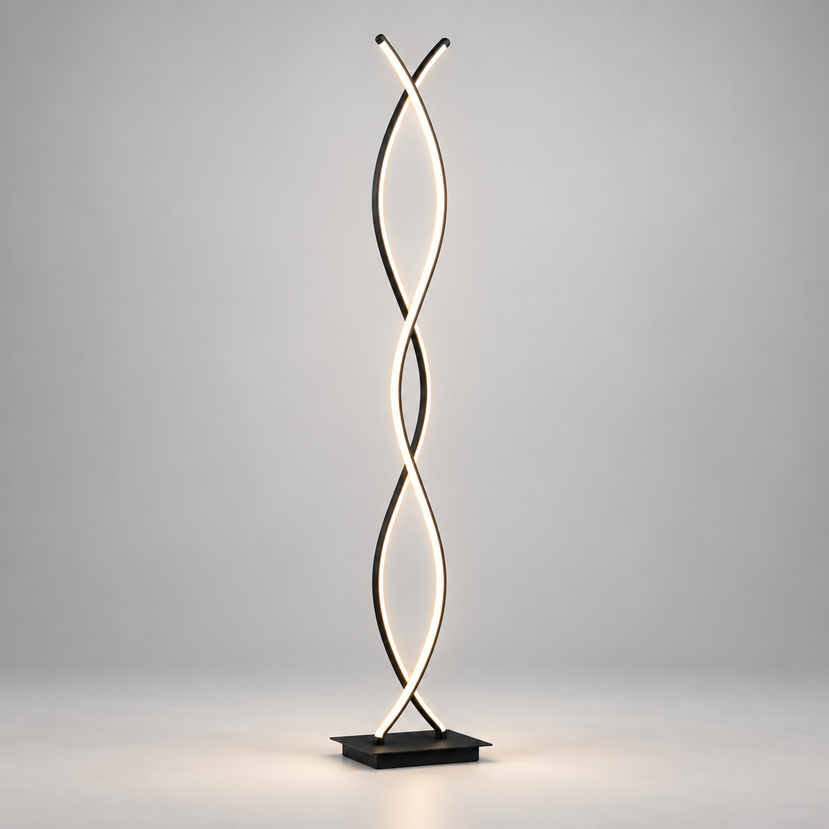 « Volute » — Lampadaire noir à double spirale — vue 1