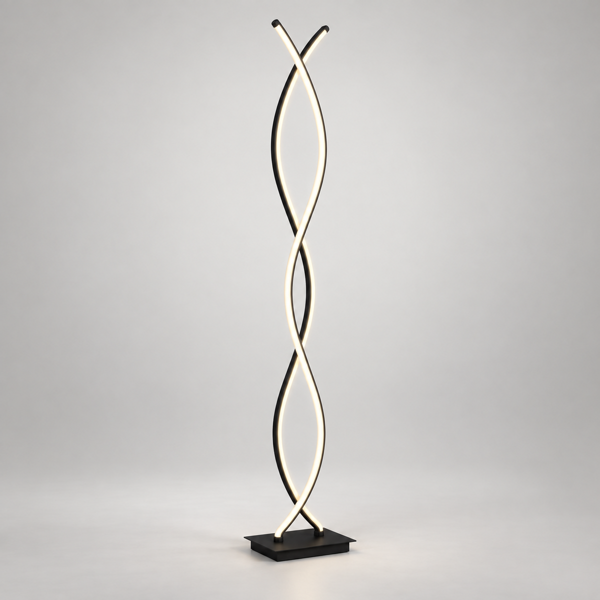 « Volute » — Lampadaire noir à double spirale — vue 3